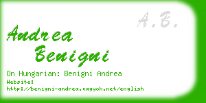 andrea benigni business card